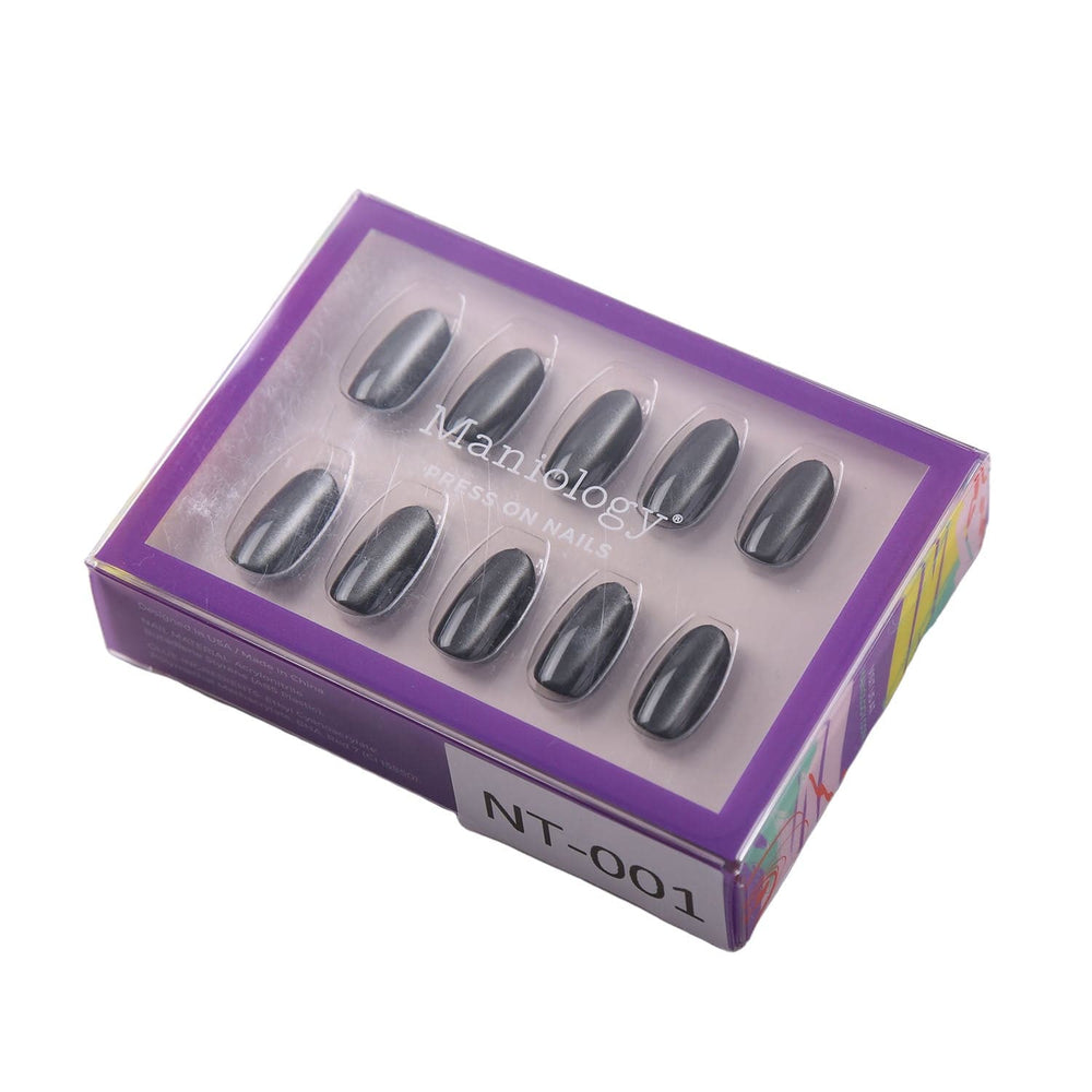 Magnetic Metal Press On Nails - Short Round