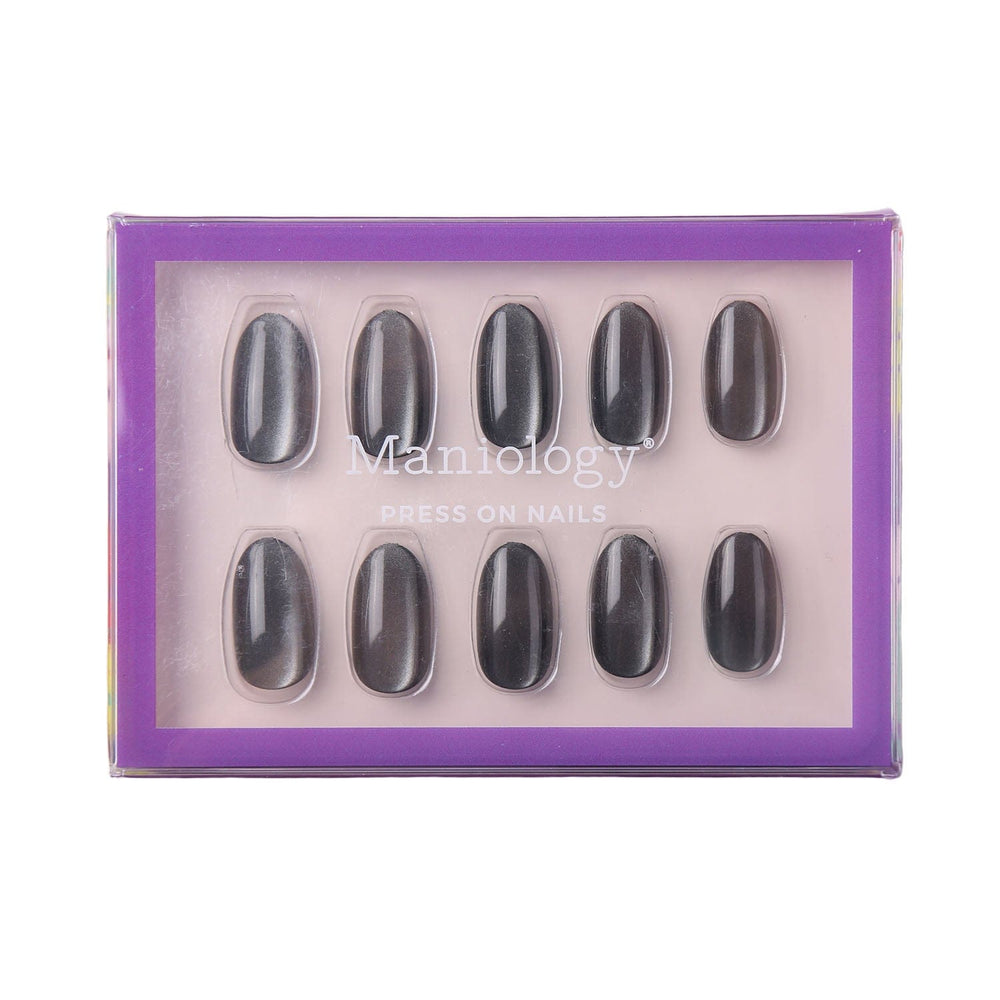 Magnetic Metal Press On Nails - Short Round