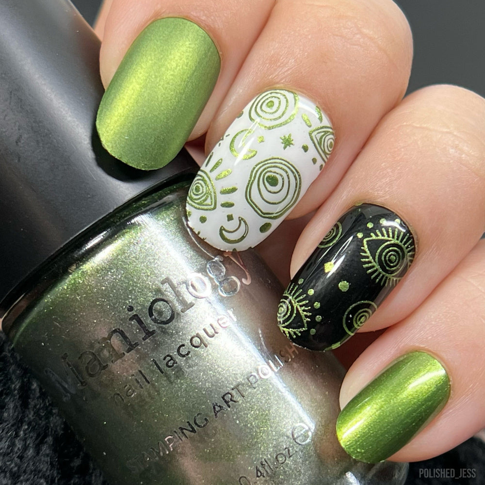 Mangrove (B438) - Metallic Green Stamping Polish