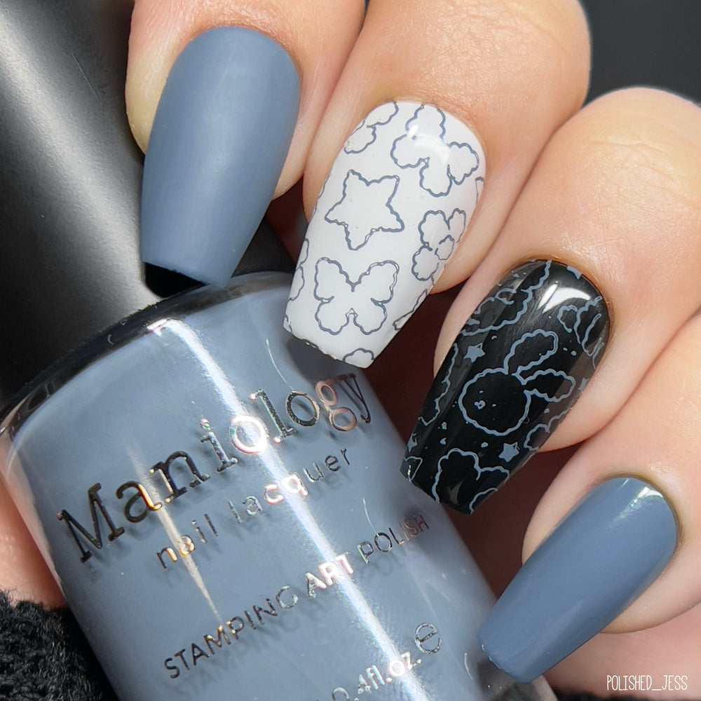 Raindrop (B510) - Cream Blue Stamping Polish