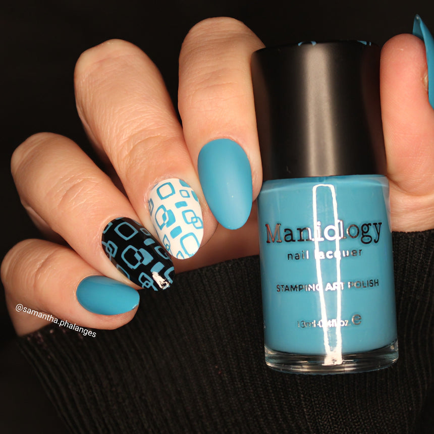 Mid Mod Blue (B548) - Cream Blue Stamping Polish