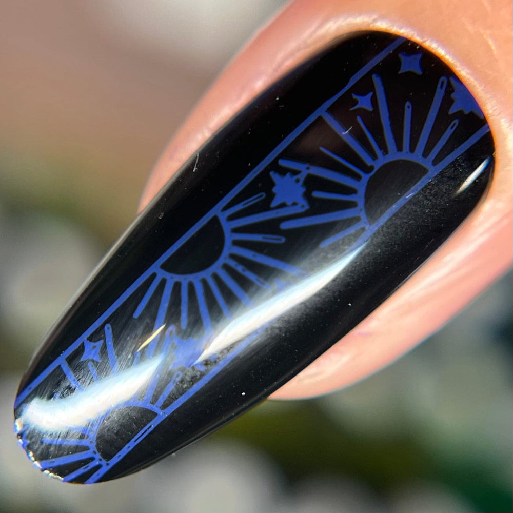 Bluebeam (B536) - Cream Electric Blue Stamping Polish