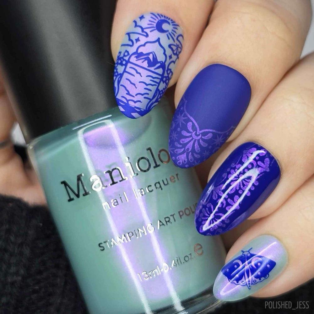 Pearl Prism (B535) - Pearlescent Baby Blue Stamping Polish