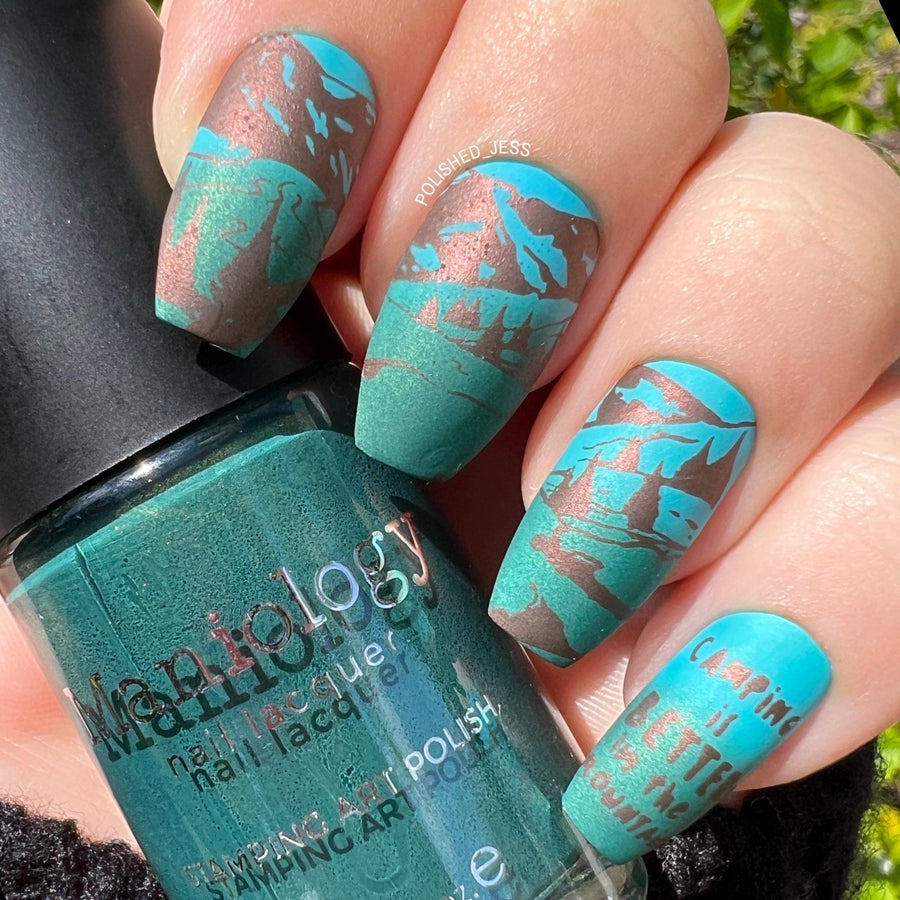 Canteen (B478) - Pearl Dark Green with Gold Shimmer Stamping Polish