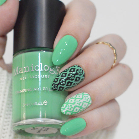 Seafoam Swell (B554) - Cream Teal Stamping Polish