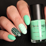 Seafoam Swell (B554) - Cream Teal Stamping Polish