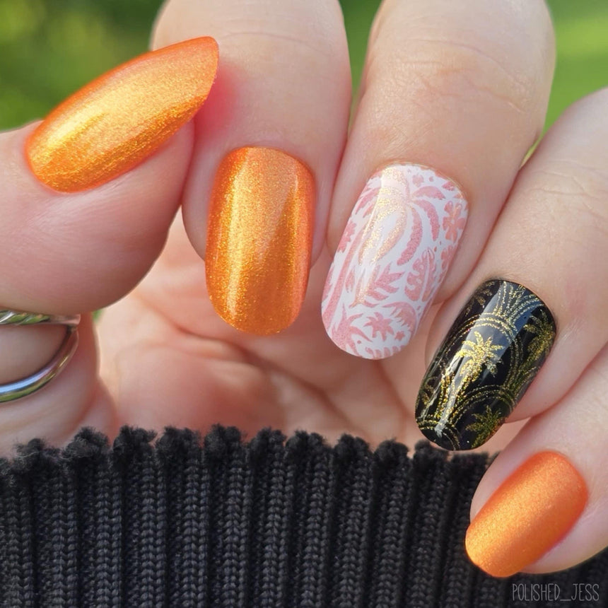 Sunset Glow (B553) - Shimmer Orange Stamping Polish