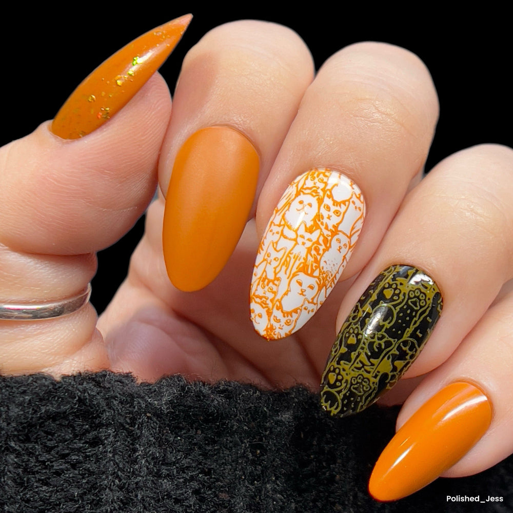 Chonk (B512) - Cream Orange Stamping Polish