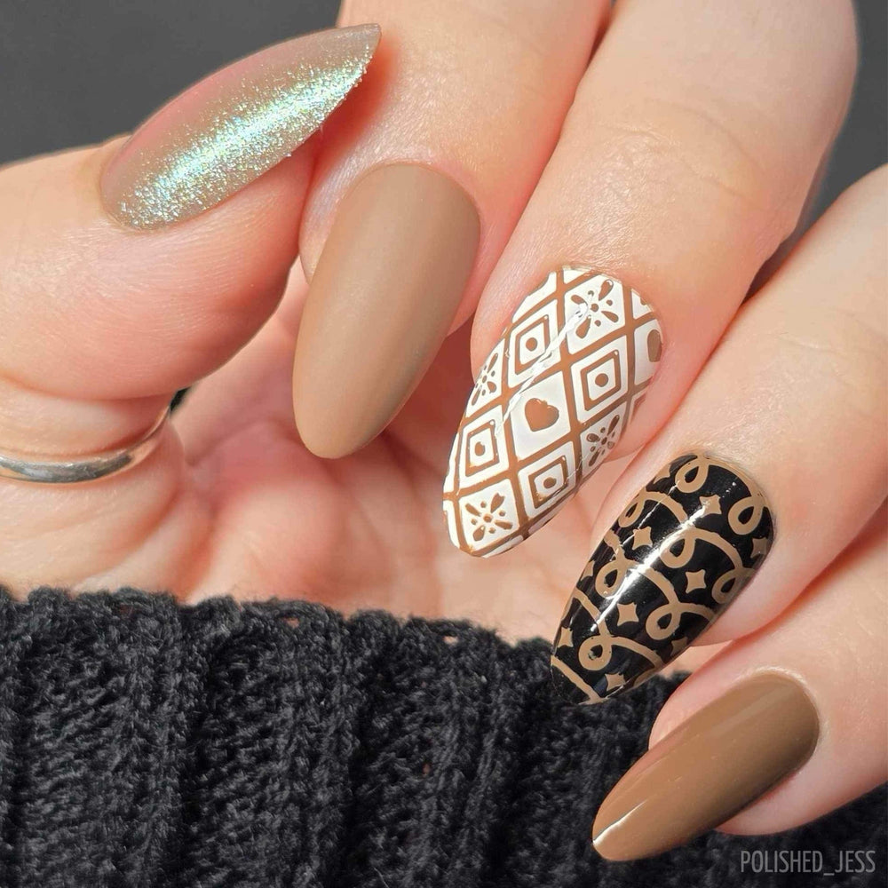 Cookie Crumbs (B538) - Cream Brown Stamping Polish