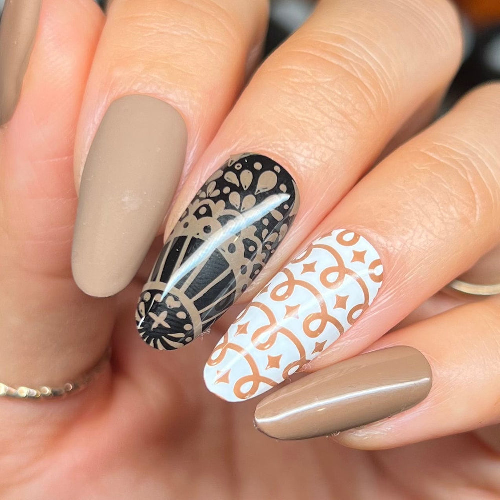 Cookie Crumbs (B538) - Cream Brown Stamping Polish