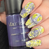 Jeweled Petals (B583) - Dark Purple Creme Shimmer Stamping Polish