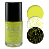 Sparkling Stems (B584) - Light Green Creme Shimmer Stamping Polish