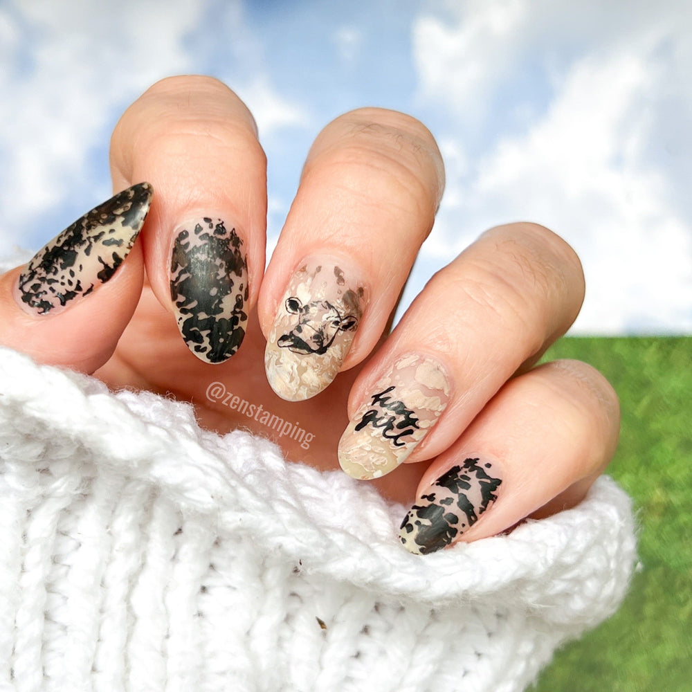Moo-velous (M391) - Nail Stamping Plate