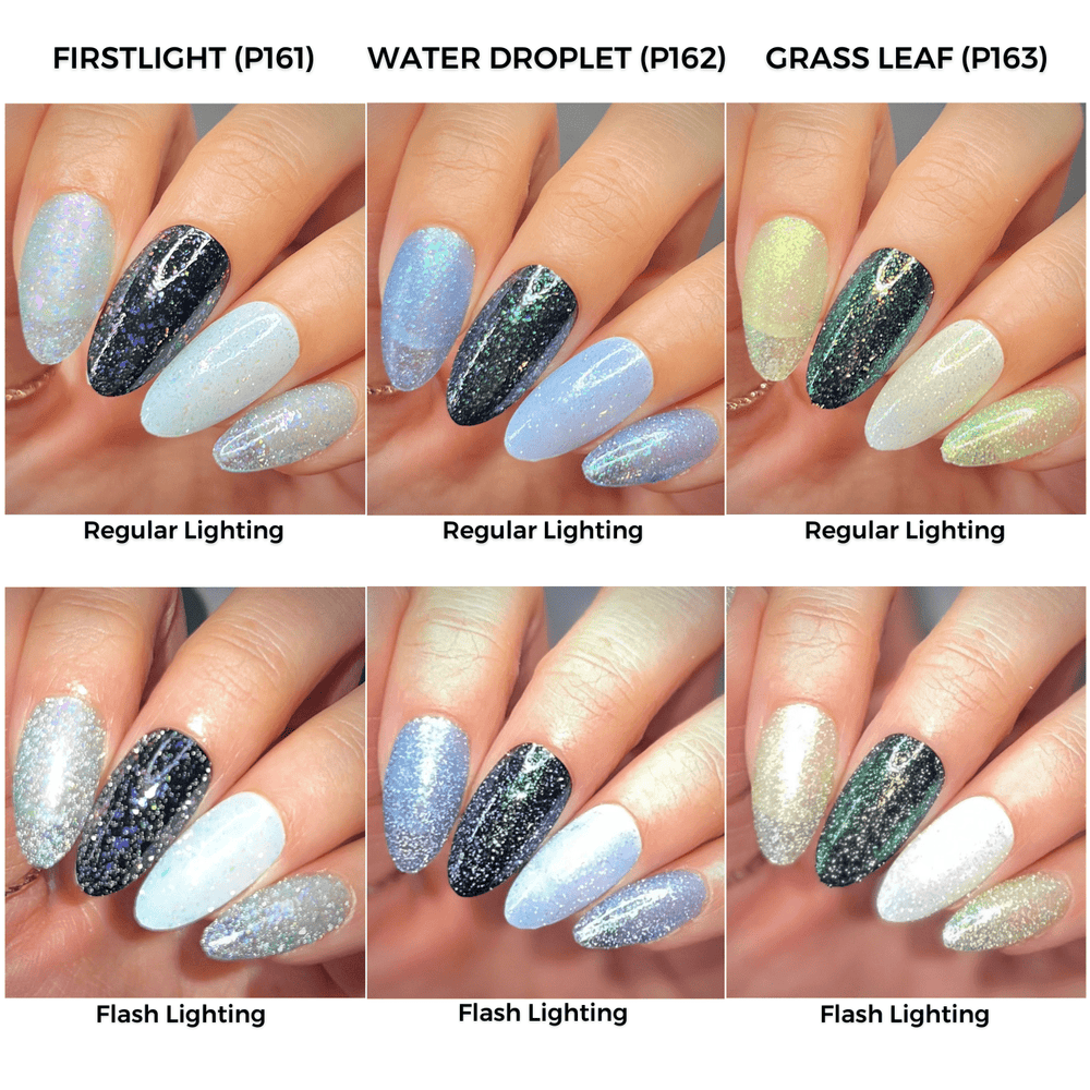 Morning Dew: 3-Piece Flakies Jelly with Reflective Glitter Nail Polish Set