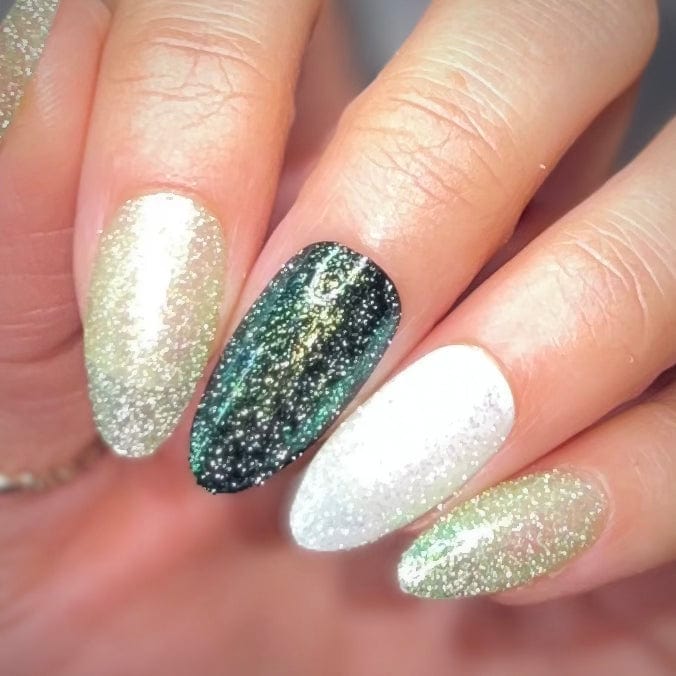 Morning Dew: Grass Leaf (P163) - Green Flakies Jelly Nail Polish with Reflective Glitter