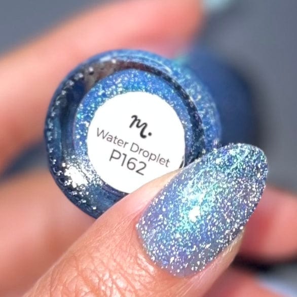 Morning Dew: Water Droplet (P162) - Blue Flakies Jelly Nail Polish with Reflective Glitter