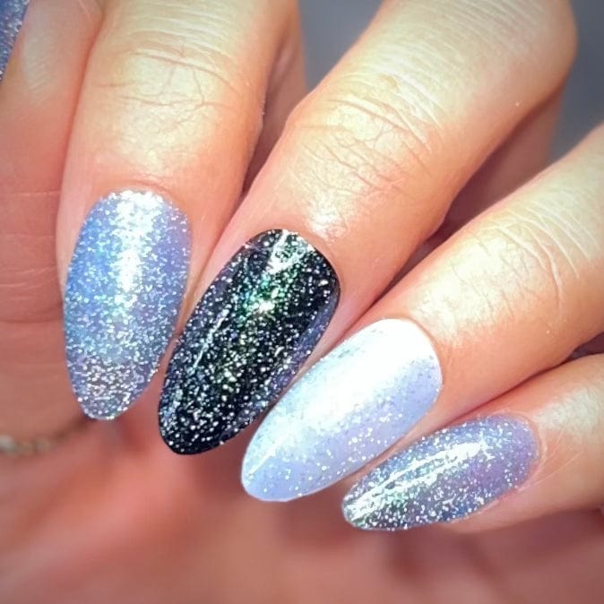 Morning Dew: Water Droplet (P162) - Blue Flakies Jelly Nail Polish with Reflective Glitter