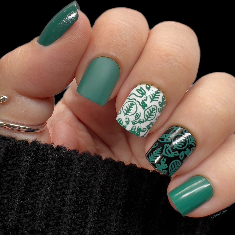 Night Forest: Pine (B298) Emerald Green Stamping Polish
