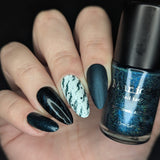 Night Sky (B579) - Dark Teal Holo Glitter Stamping Polish