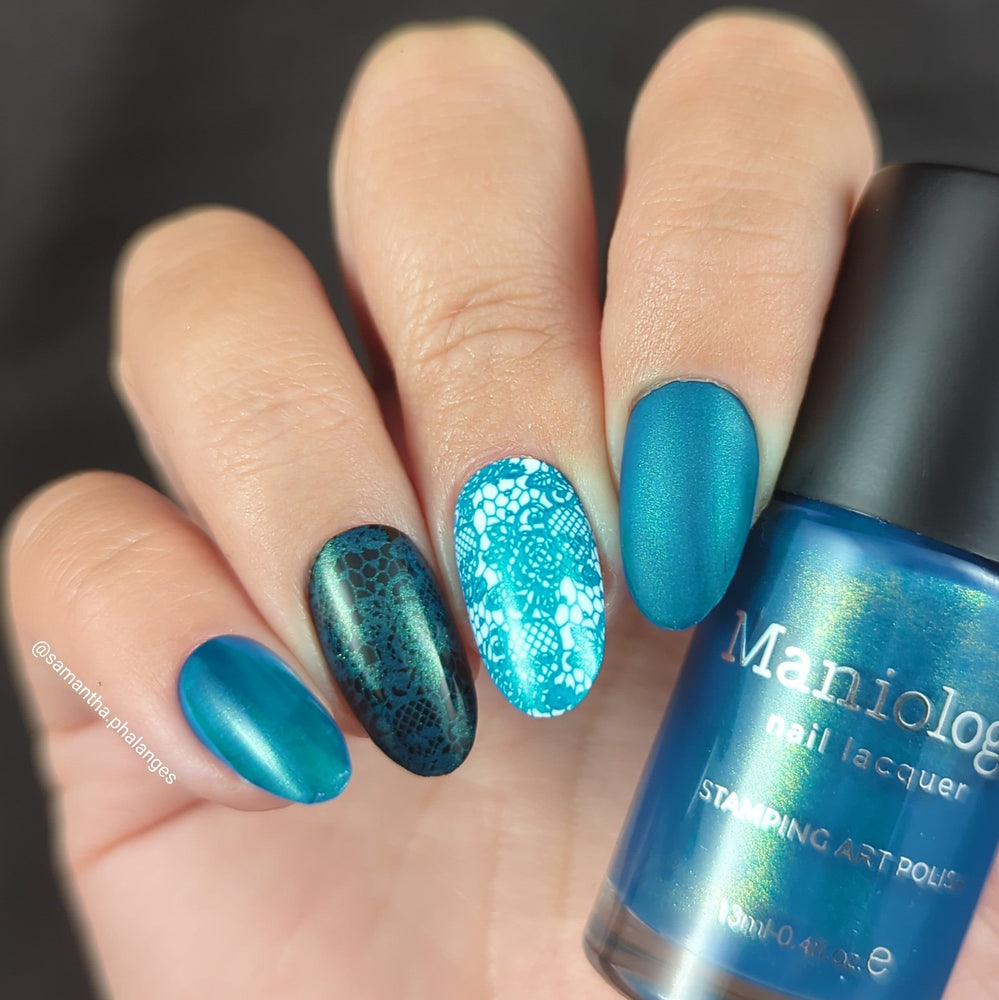 Nightshade: Moonwake (B528) - Teal With Gold Shimmer Stamping Polish