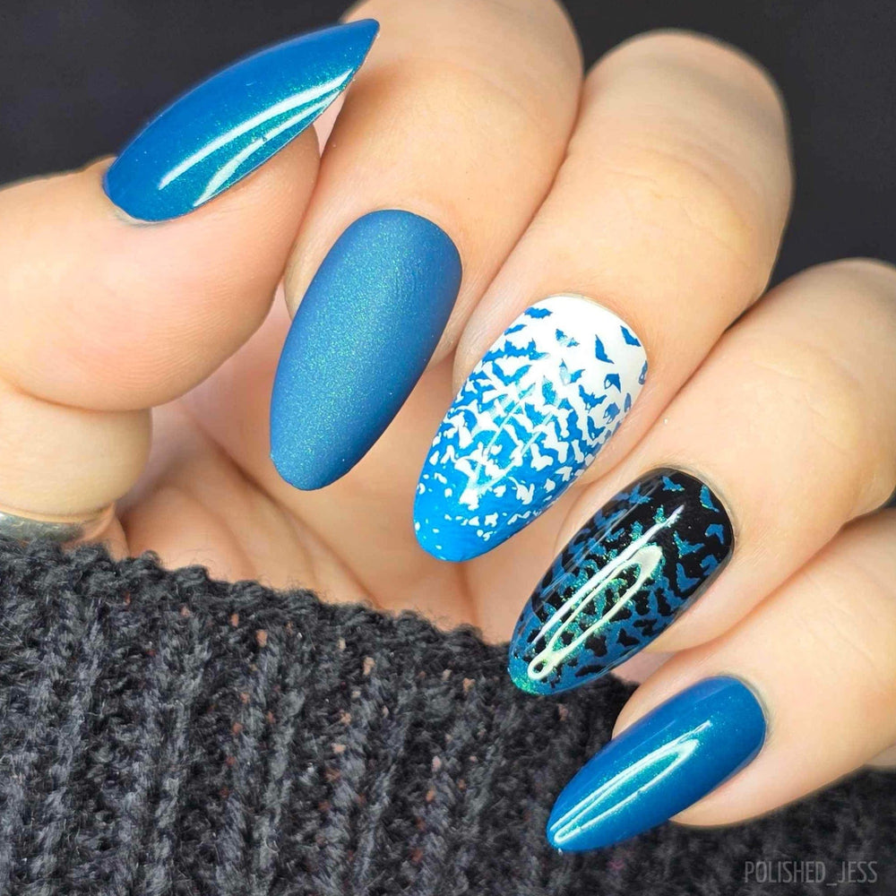 Nightshade: Moonwake (B528) - Teal With Gold Shimmer Stamping Polish