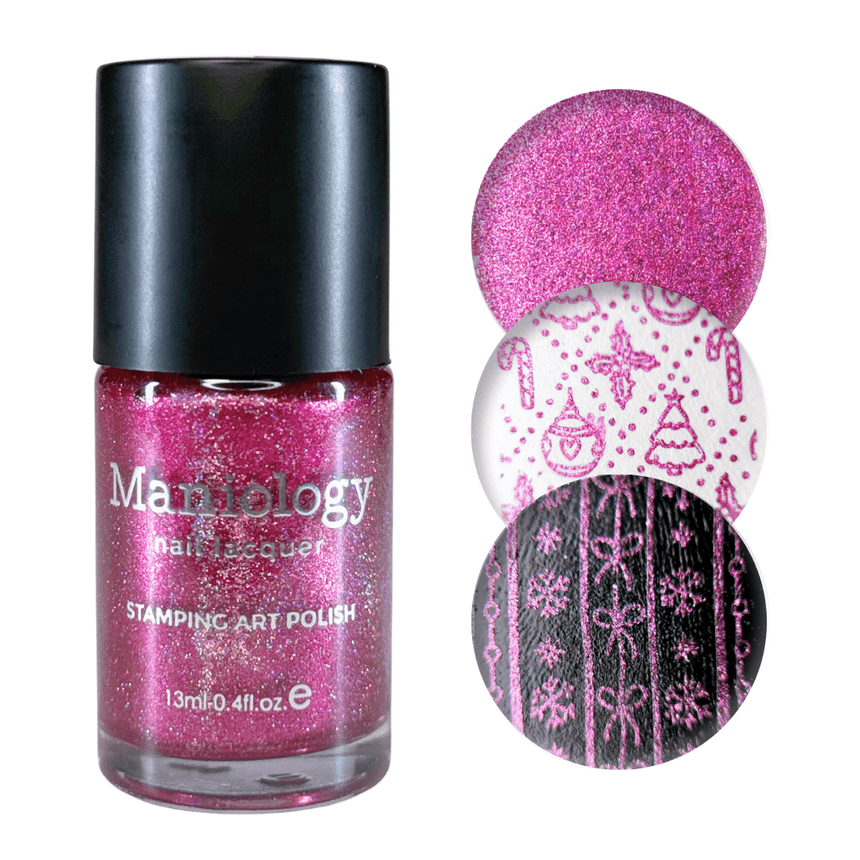 Poinsettia (B568) - Crimson Metallic Stamping Polish