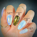 Ocean Crush: Sea Glass (P149) - Iridescent Gold/Silver Jelly Flakies Nail Polish