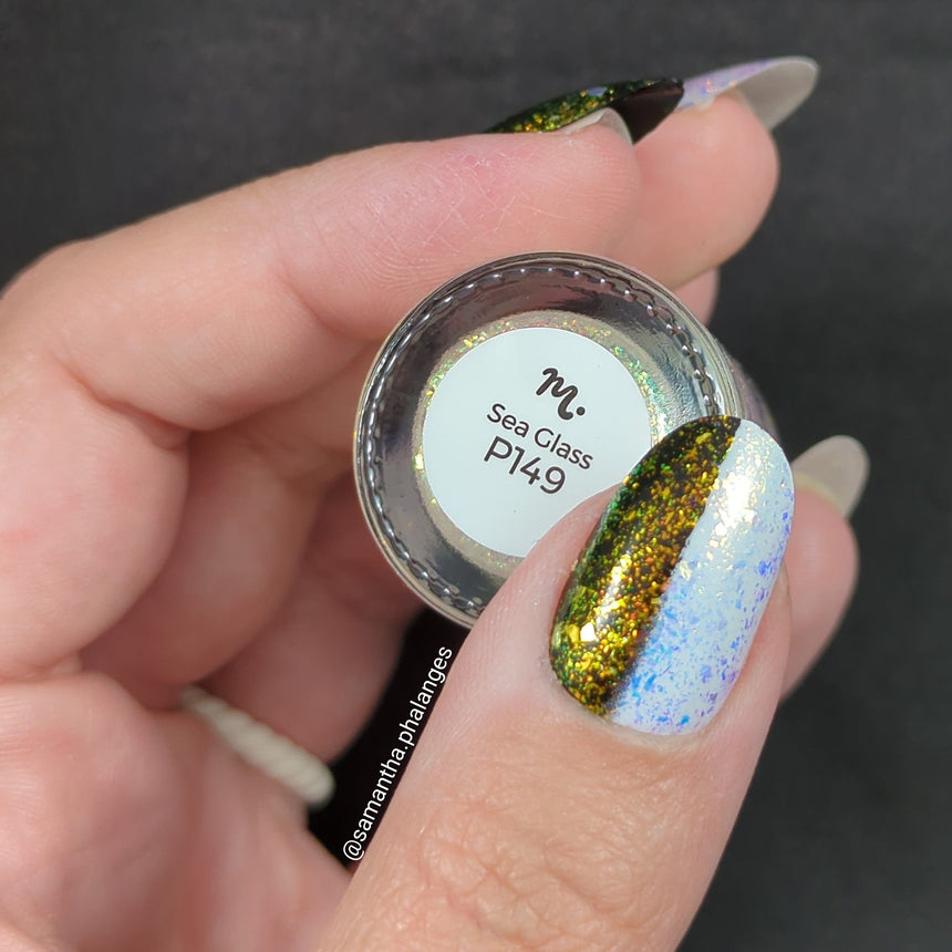 Ocean Crush: Sea Glass (P149) - Iridescent Gold/Silver Jelly Flakies Nail Polish