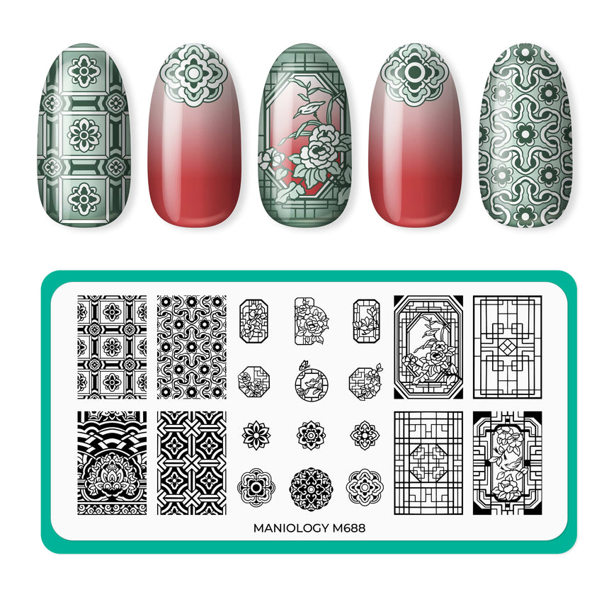 Painted Eaves (M688) - Nail Stamping Plate