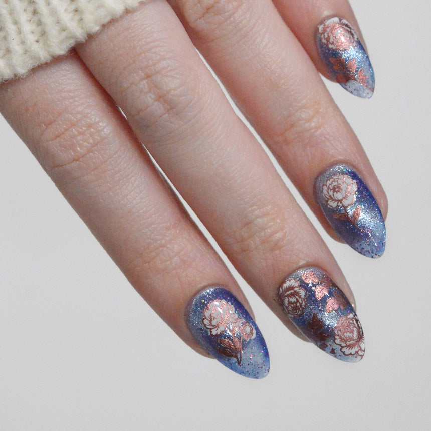 Peony Petals (M665) - Nail Stamping Plate
