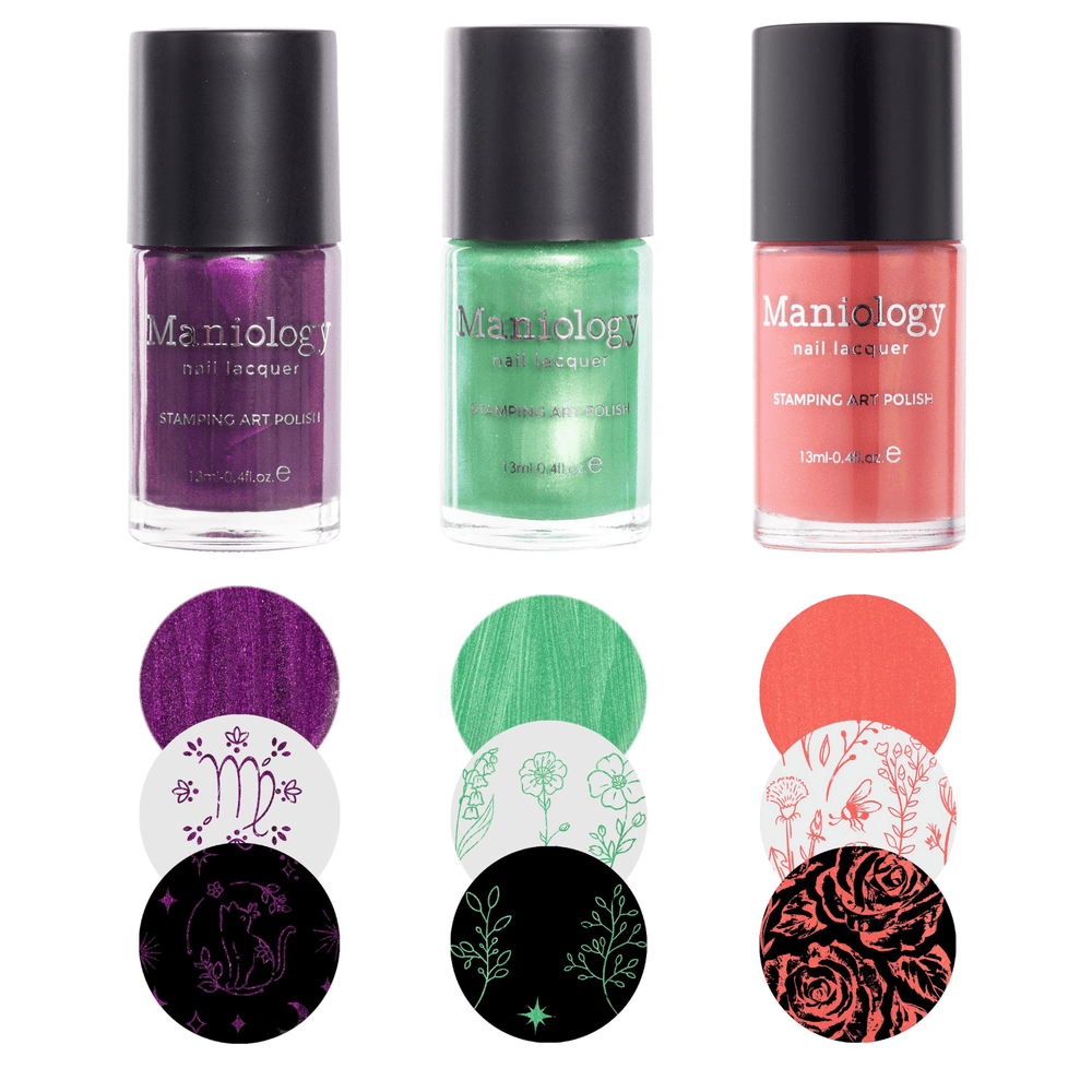 Perfect Trio: 3 Piece Garden Glow Stamping Polish Collection