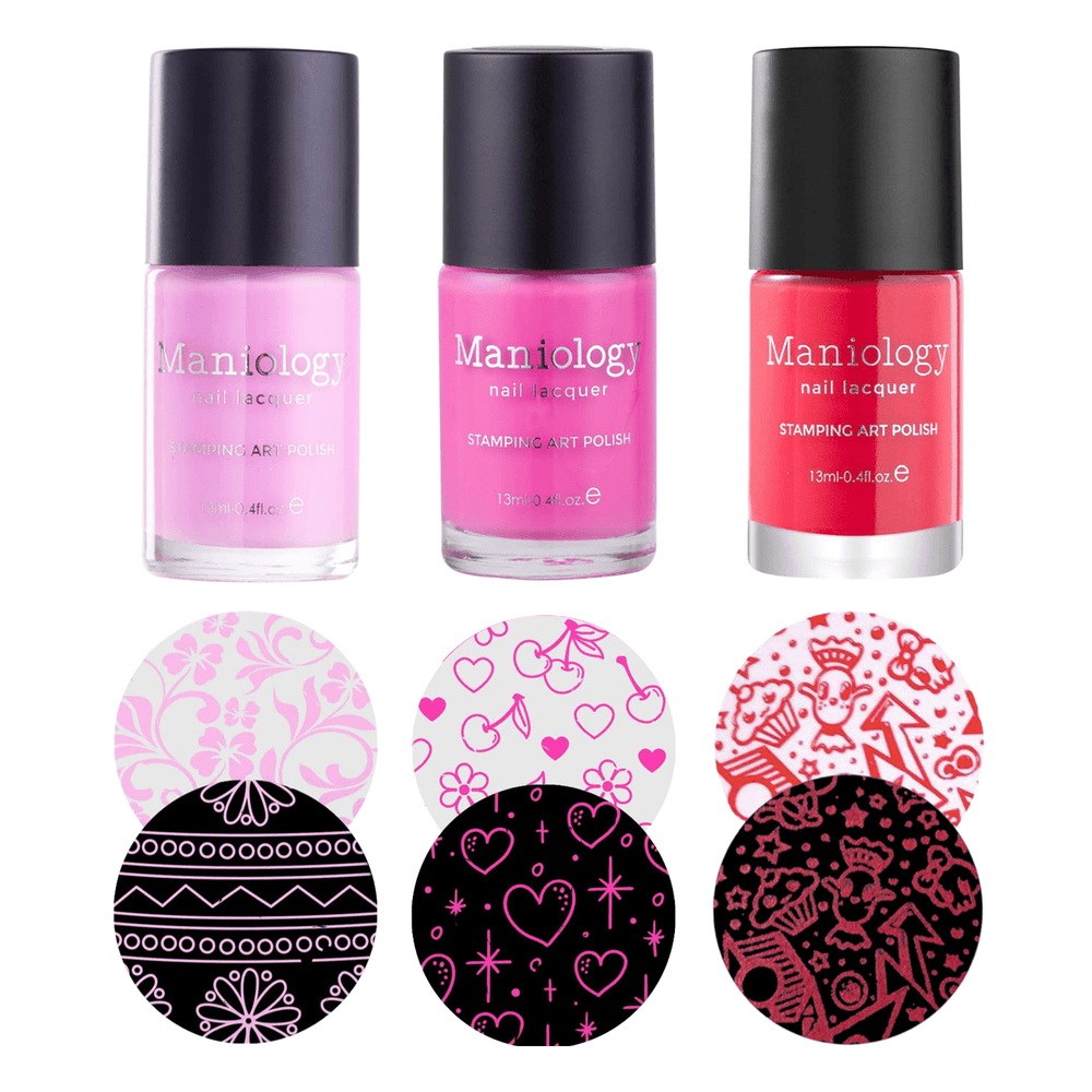 Perfect Trio: 3 Piece Pink Petals Stamping Polish Collection