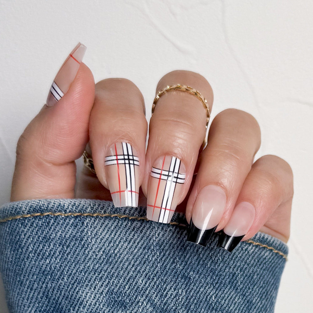 Plaid Perfect Press On Nails - Short Coffin