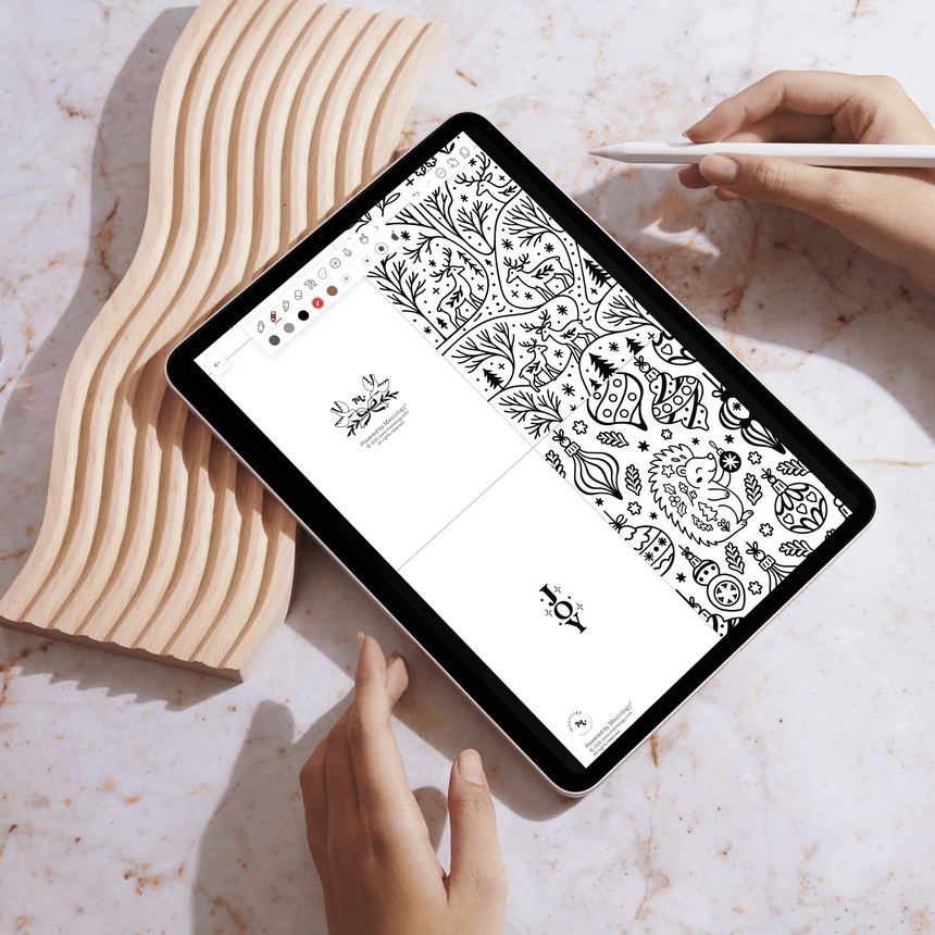 Printable Holiday Christmas Coloring Card 2025 - Digital Download