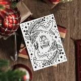 Printable Holiday Christmas Coloring Card 2025 - Digital Download