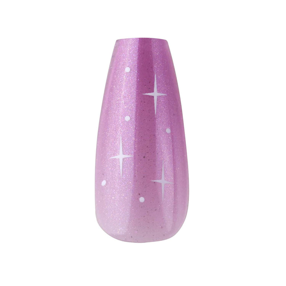 Purple Nebula Press On Nails - Medium Coffin