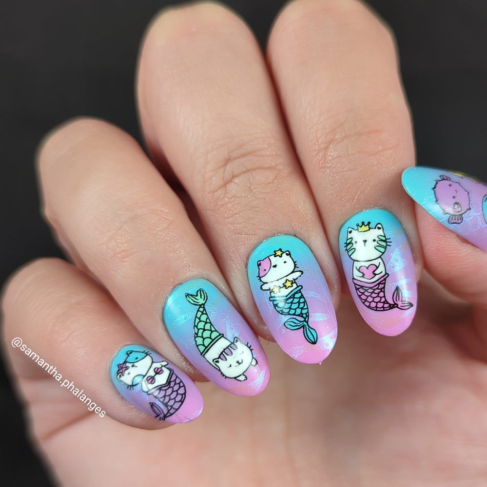 Purrmaid Tales (M500) - Nail Stamping Plate