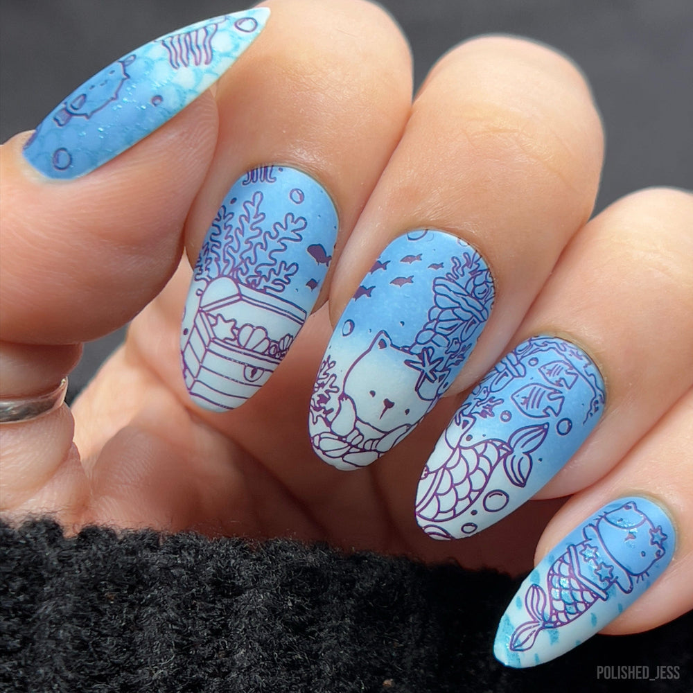 Purrmaid Tales (M500) - Nail Stamping Plate