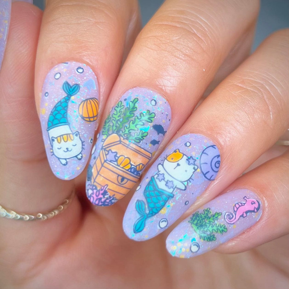 Purrmaid Tales (M500) - Nail Stamping Plate