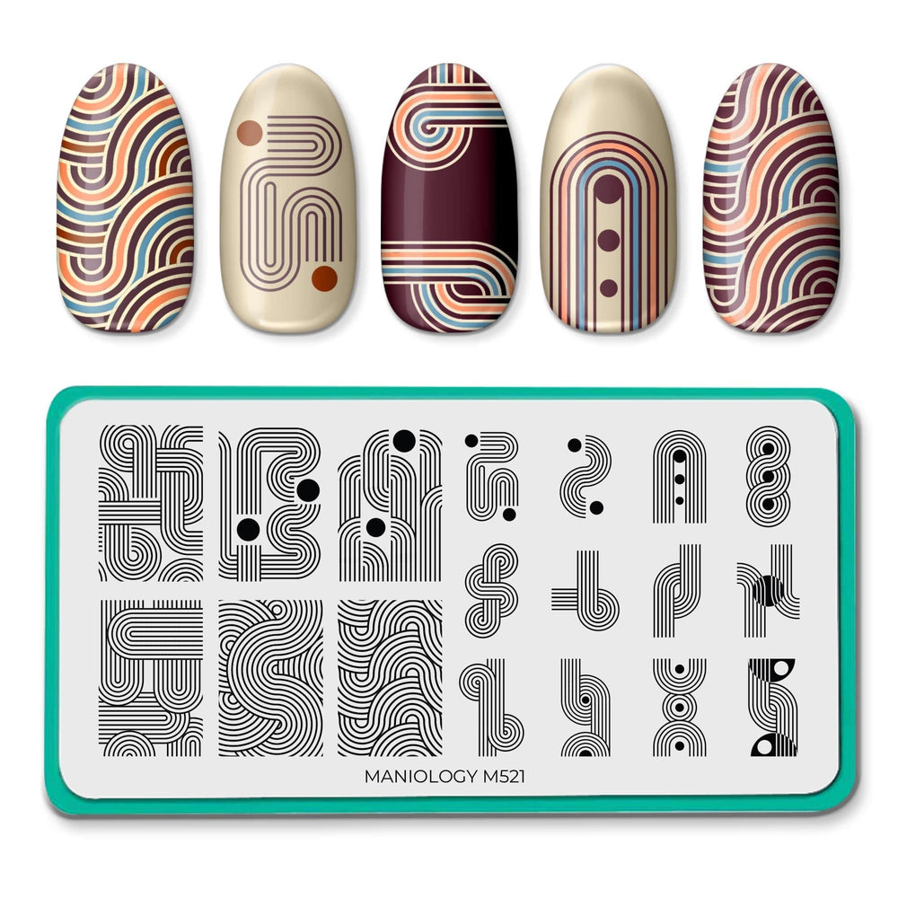 Retro Lines (M521) - Nail Stamping Plate