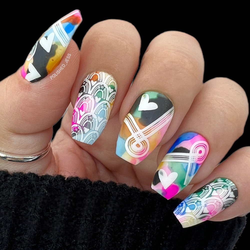 Retro Lover Nail Stamping Plate | Maniology