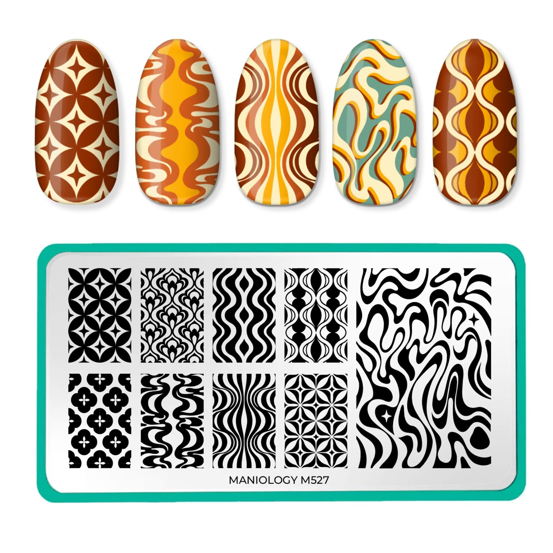 Triangular Nails Pattern Stamp Retro Patterns (M527) - Nail Stamping Plate – Maniology