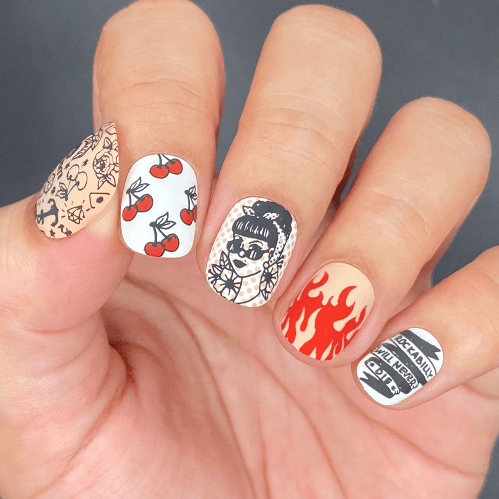 Rockabilly (m228) - Nail Stamping Plate