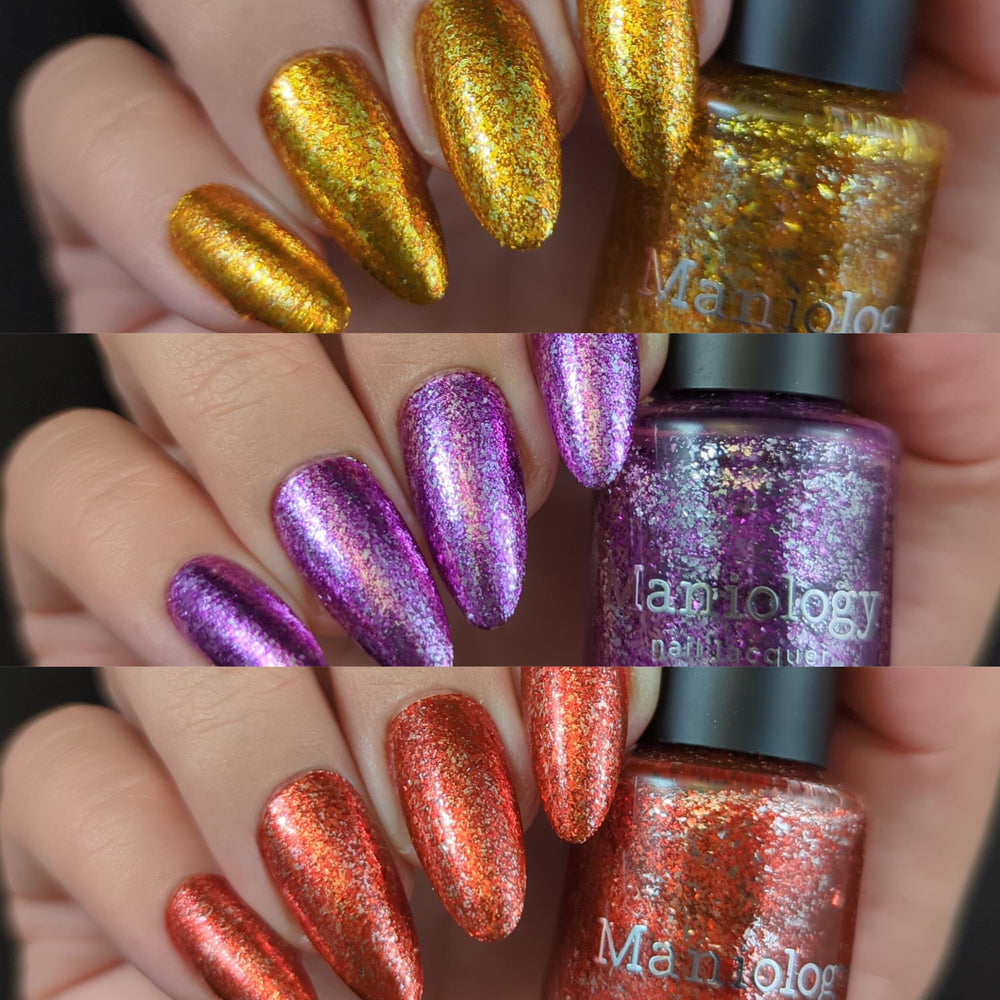 Rustic Charm: 3-Piece Glitter Jellies Nail Polish Set