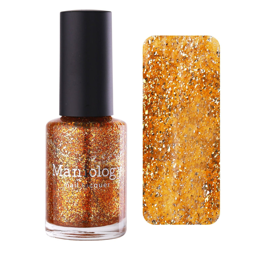 Rustic Charm: Amber Gleam (P168) - Orange with Silver Glitter Jellies Nail Polish