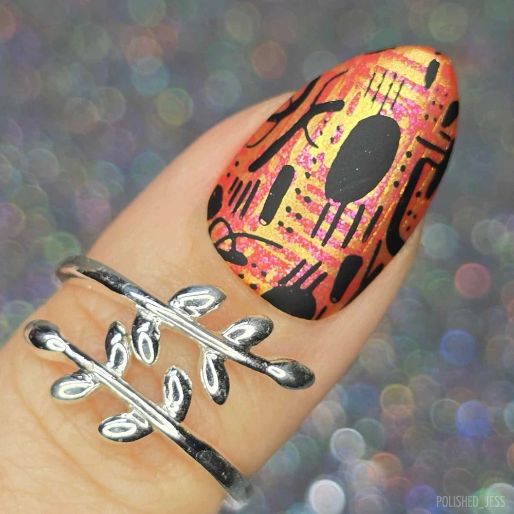 Scribbled Geos (M549) - Nail Stamping Plate