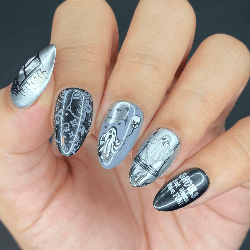 Shadowy Halloween (M312-M316) - Set of 5 Nail Stamping Plates