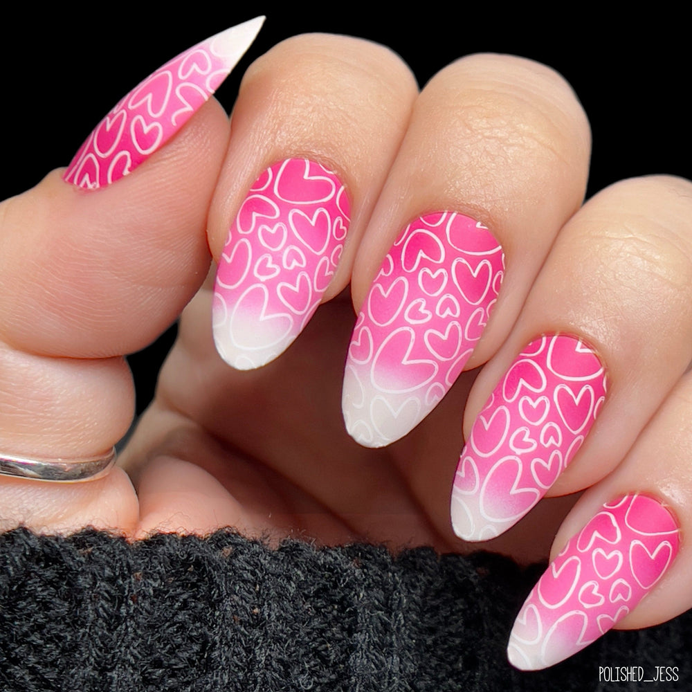 Shape Nouveau: Happy Hearts (M482) - Nail Stamping Plate