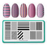 Shape Nouveau: Walk the Line (M474) - Nail Stamping Plate