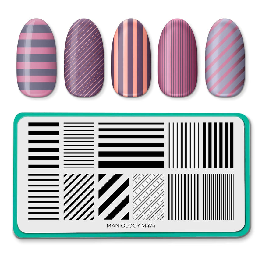 Shape Nouveau: Walk the Line (M474) - Nail Stamping Plate